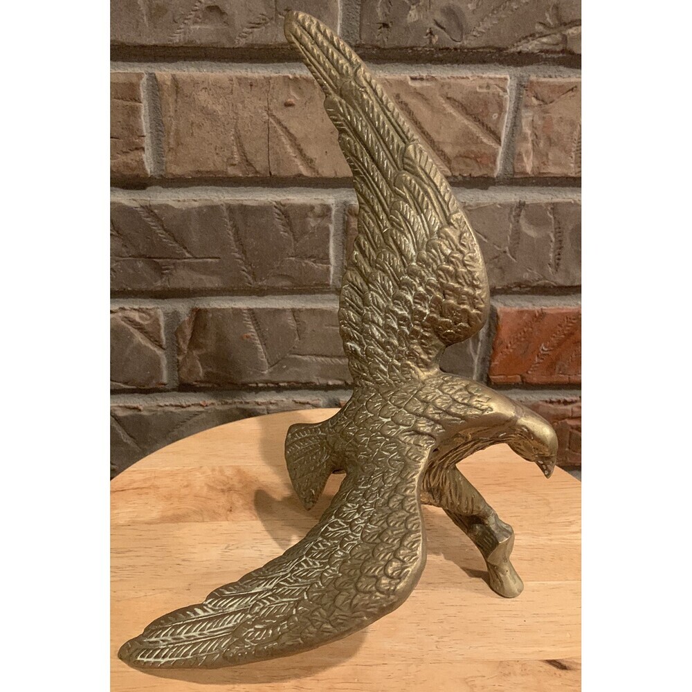 Vintage Brass Eagle On A Branch 10.5”x7”x7”